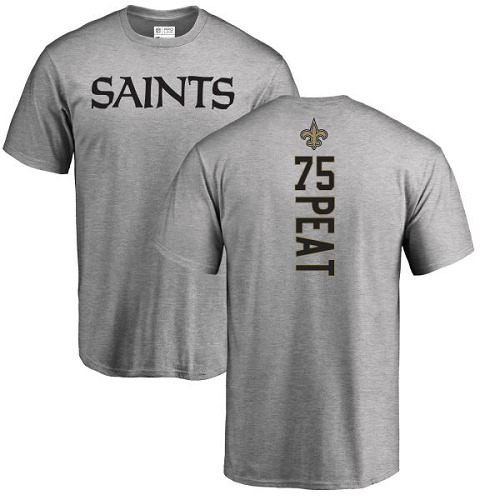 Men New Orleans Saints Ash Andrus Peat Backer NFL Football #75 T Shirt